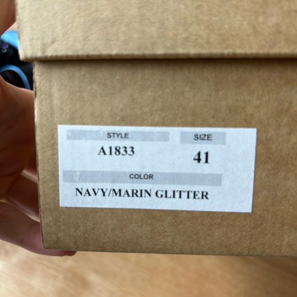 NWOT Anthropologie sparkly blue heels - Picture 10 of 10